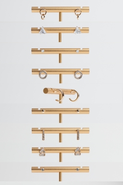 Earring Gold Geometric Studs Set Of 9